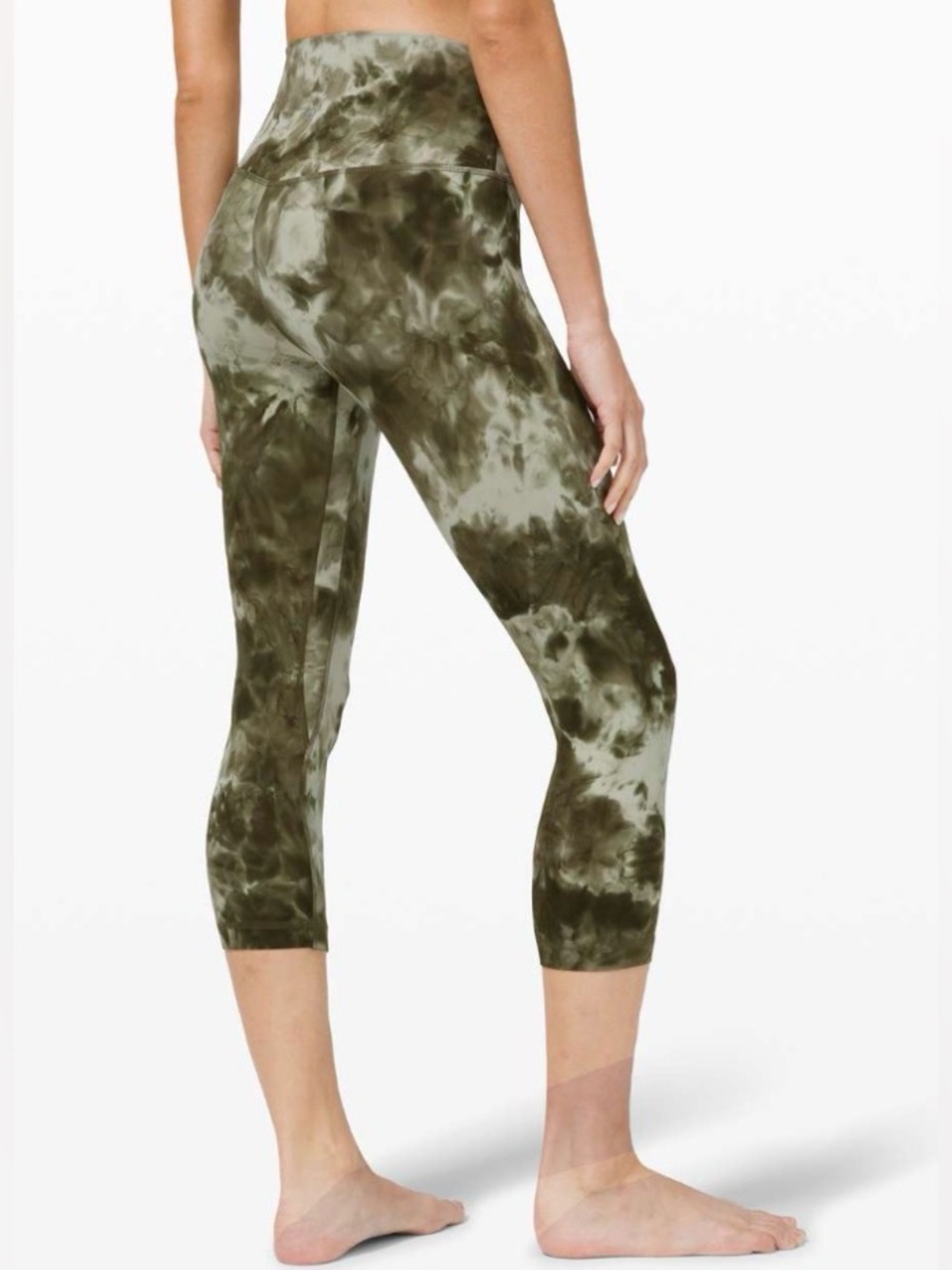 Lululemon Align Crop 21” Diamond Dye Sage Army Green Dark Olive Size 4